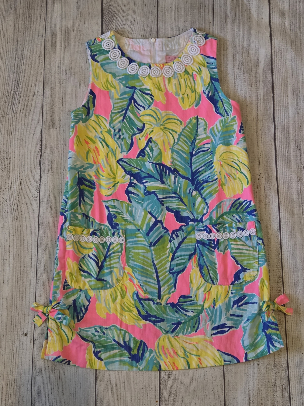 Lilly Pulitzer Pink Tropical Leaf Shift Dress